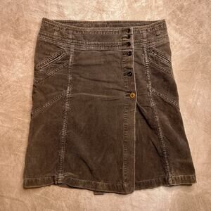 Y2K Corduroy Skirt FCUK Jeans Brown Paneled Midi Wrap Indie Sleaze McBling Euro